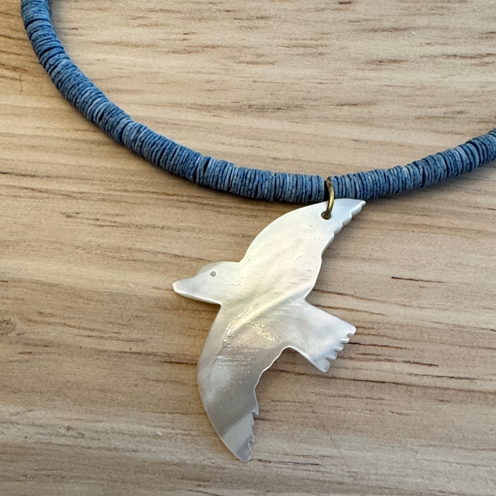 Shell Bird Pendant Necklace